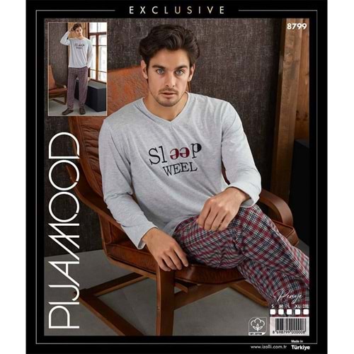 Pijamood 8799 Erkek Exclusıve Penye Pijama Takımı S-2XL