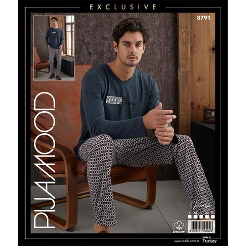 Pijamood 8791 Erkek Exclusıve Penye Pijama Takımı S-2XL