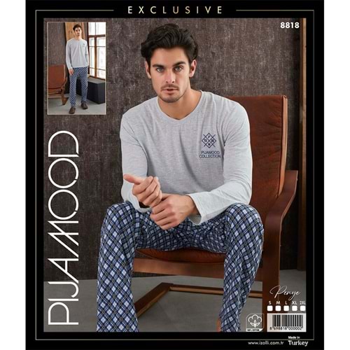 Pijamood 8818 Erkek Exclusıve Penye Pijama Takımı S-2XL