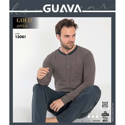Guava 13081 Erkek Gold Serisi Uzun Kol Pijama Takımı M-XL