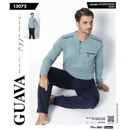 Guava 13072 Erkek Exxen Erse Kısa Kol Pijama Takımı M-XL