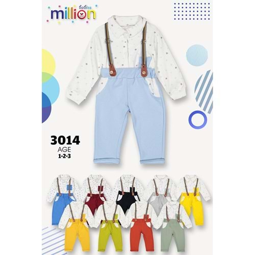 Million 3014 Erkek Çocuk Yıldızlı 2 li Lastikli Takım 3-6-9 Ay
