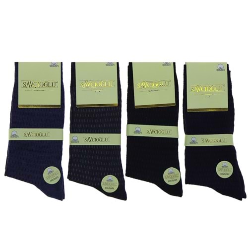 Savcıoğlu 8449 Erkek Dikişsiz Coton Likralı Soket Çorap (Yarı Karton Paketli)