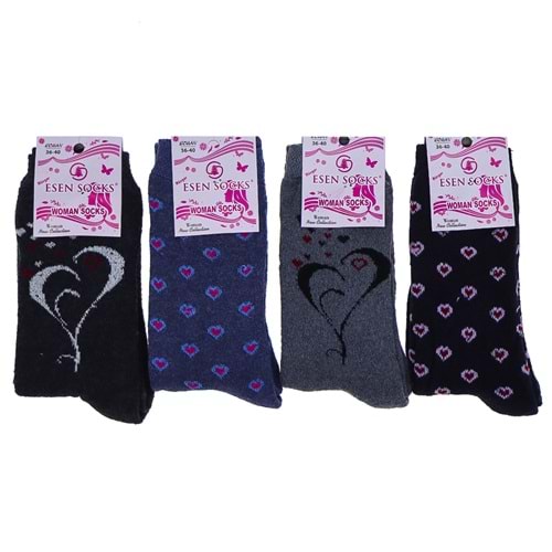 Esen Socks Bayan Likralı Havlu Soket Çorap