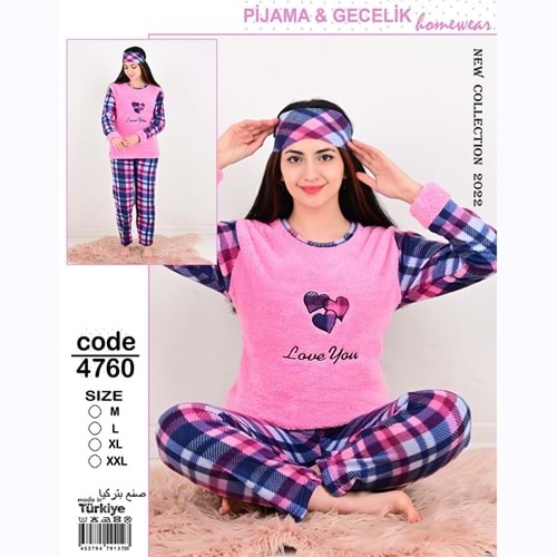 Neyl 4760 Bayan Polar Pijama Takım M-2XL