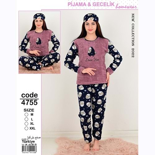 Neyl 4755 Bayan Polar Pijama Takım M-2XL