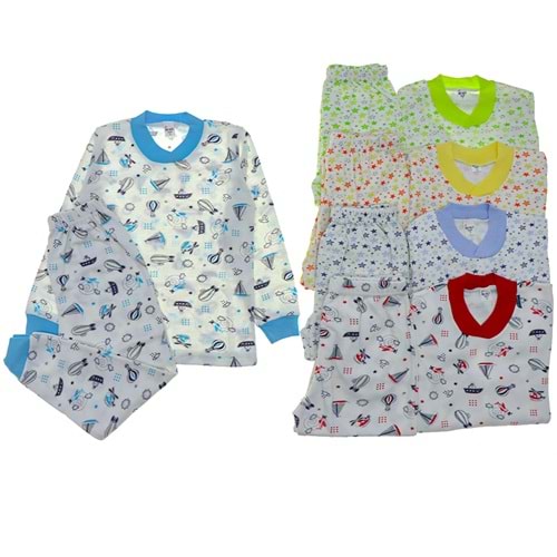 Karaca Erkek Çocuk Desenli Baskılı Penye Pijama Takım 7-9 Yaş