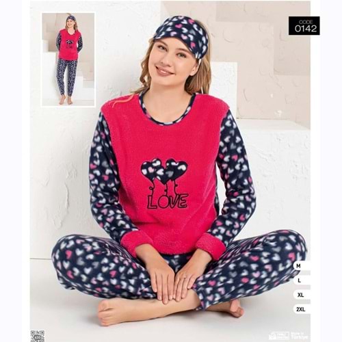 Neyl 0142 Bayan Polar Pijama Takım M-2XL